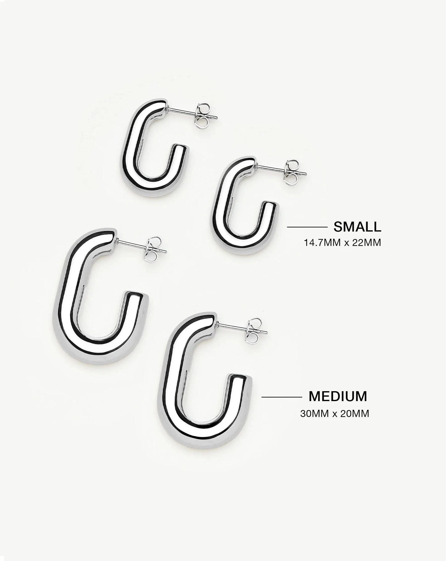 Chubby Oval Small Hoop Earrings | Platinum Plated Earrings Missoma 