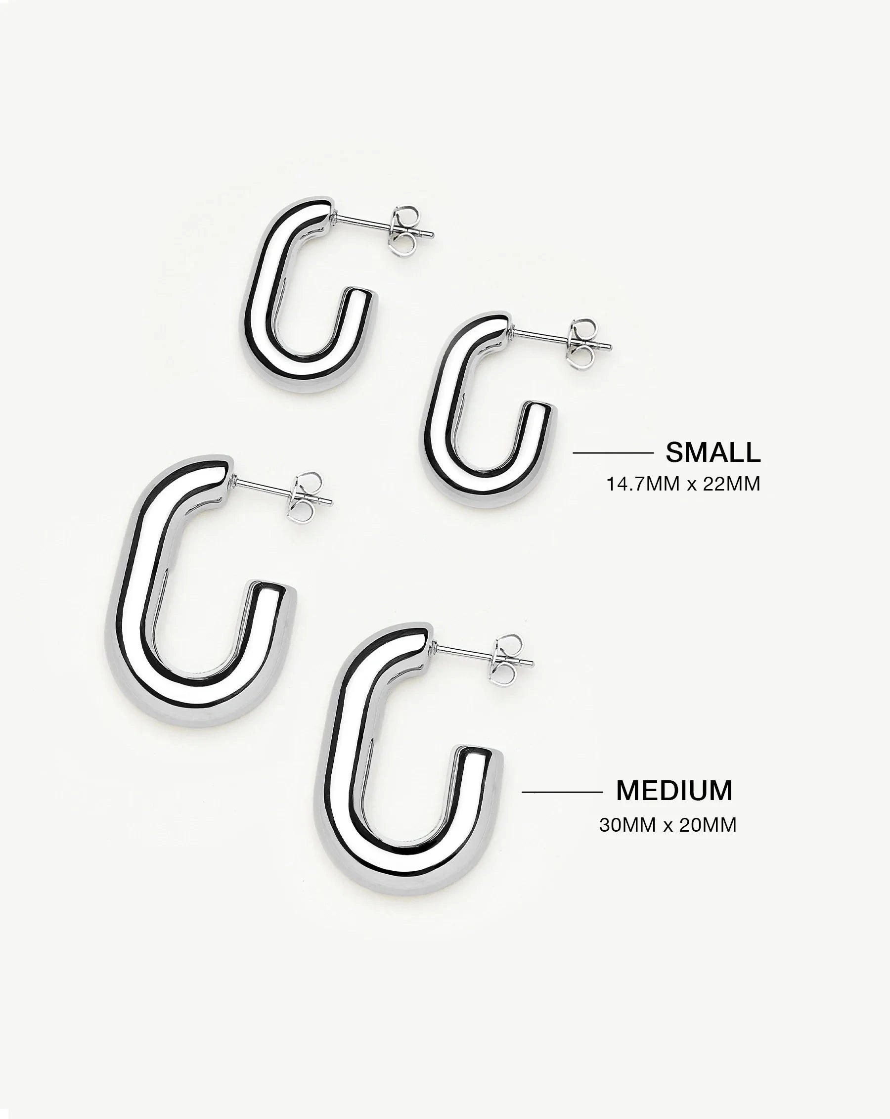 Chubby Oval Small Hoop Earrings | Platinum Plated Earrings Missoma 