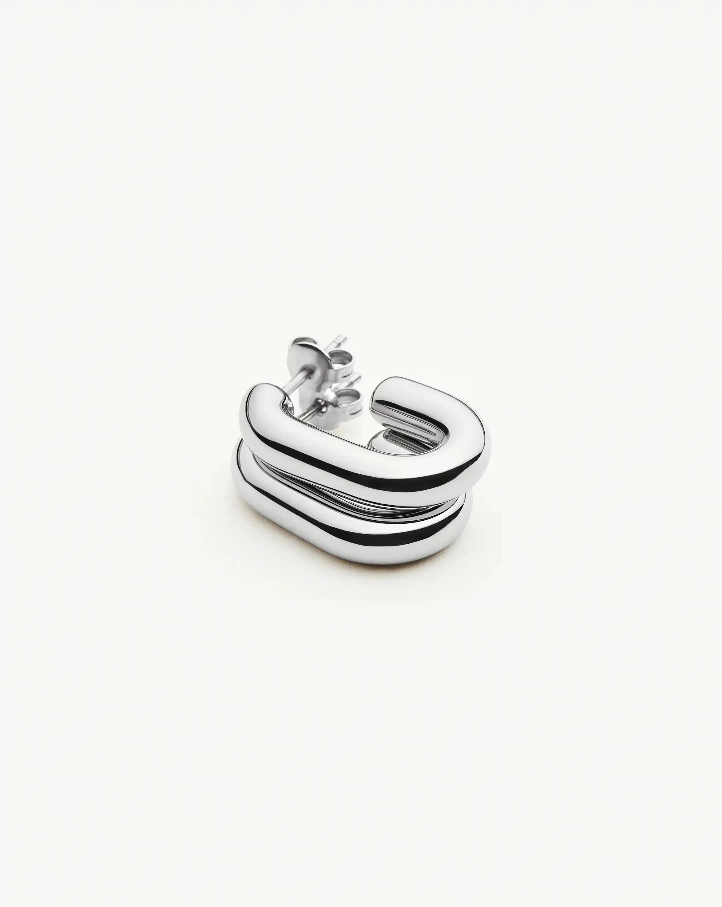 Chubby Oval Small Hoop Earrings | Platinum Plated Earrings Missoma 