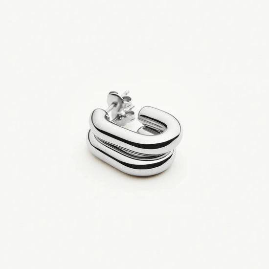 Chubby Oval Small Hoop Earrings | Platinum Plated Earrings Missoma 