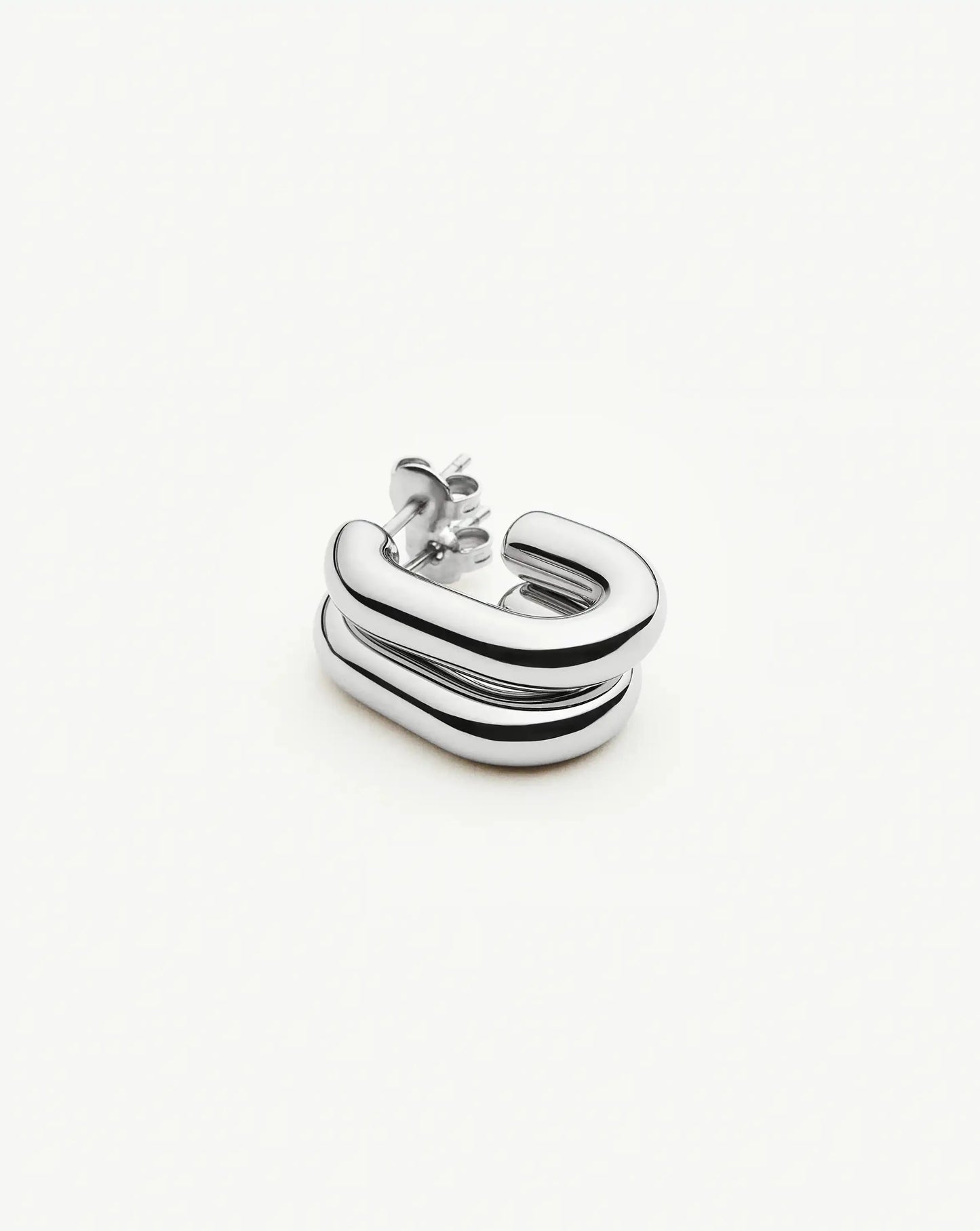 Chubby Oval Small Hoop Earrings | Platinum Plated Earrings Missoma 