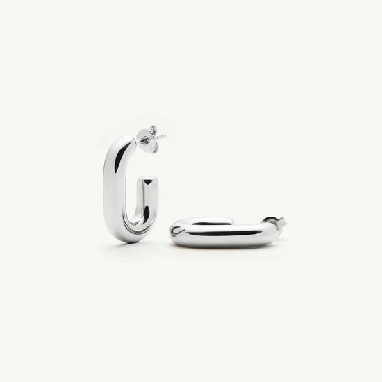 Chubby Oval Small Hoop Earrings | Platinum Plated Earrings Missoma 