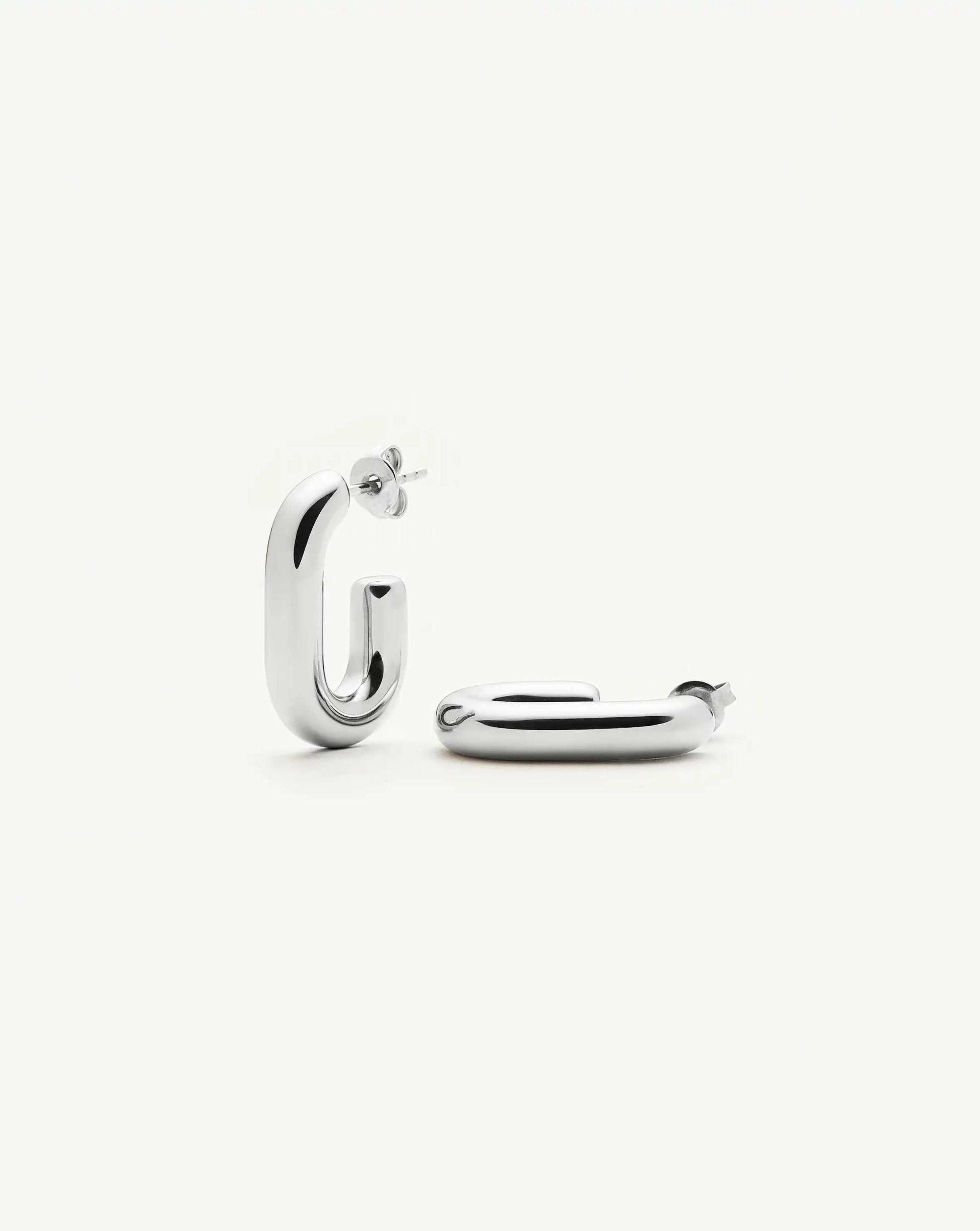 Chubby Oval Small Hoop Earrings | Platinum Plated Earrings Missoma 