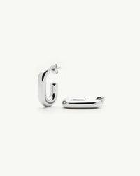 Chubby Oval Small Hoop Earrings | Platinum Plated Earrings Missoma 