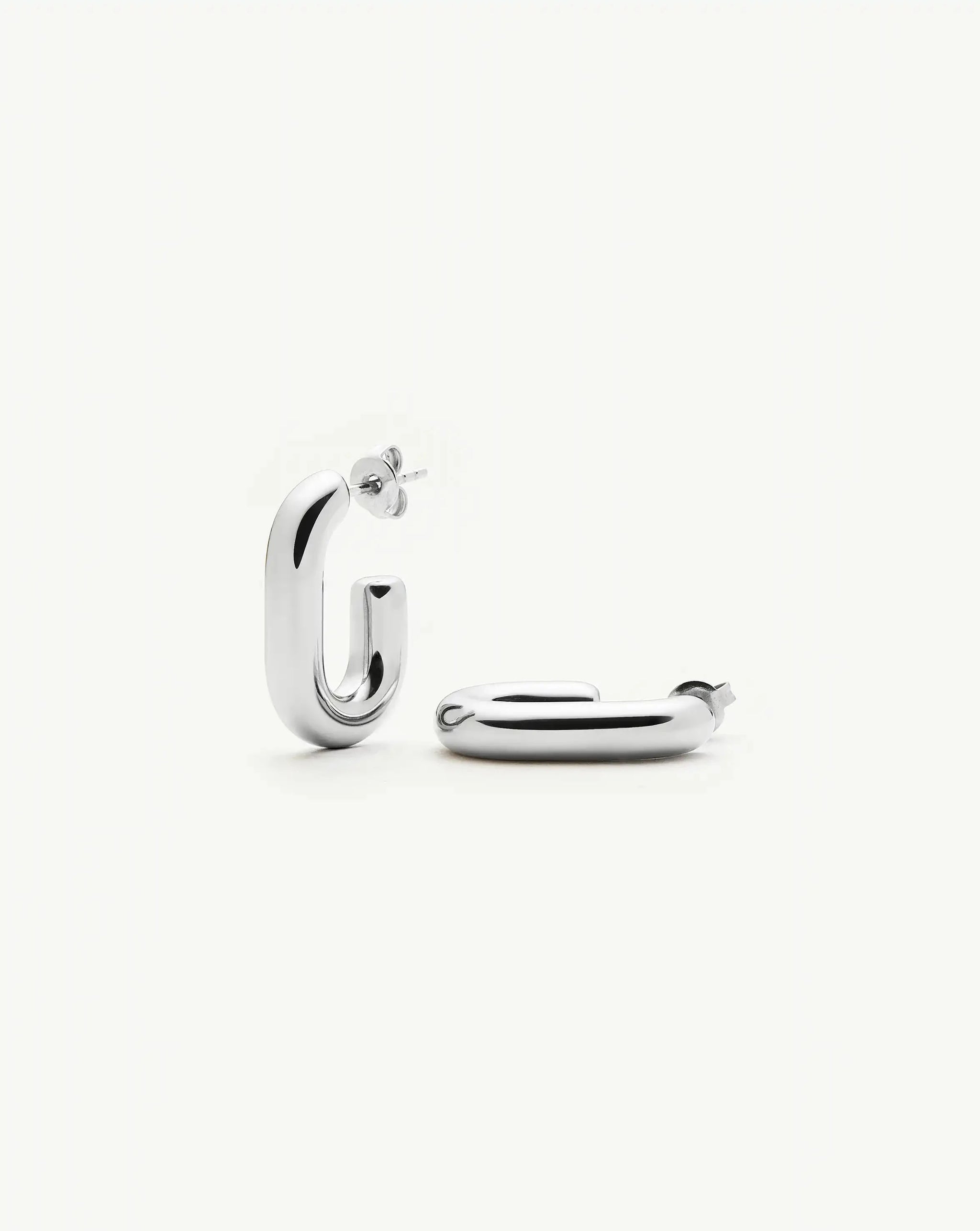 Chubby Oval Small Hoop Earrings | Platinum Plated Earrings Missoma 