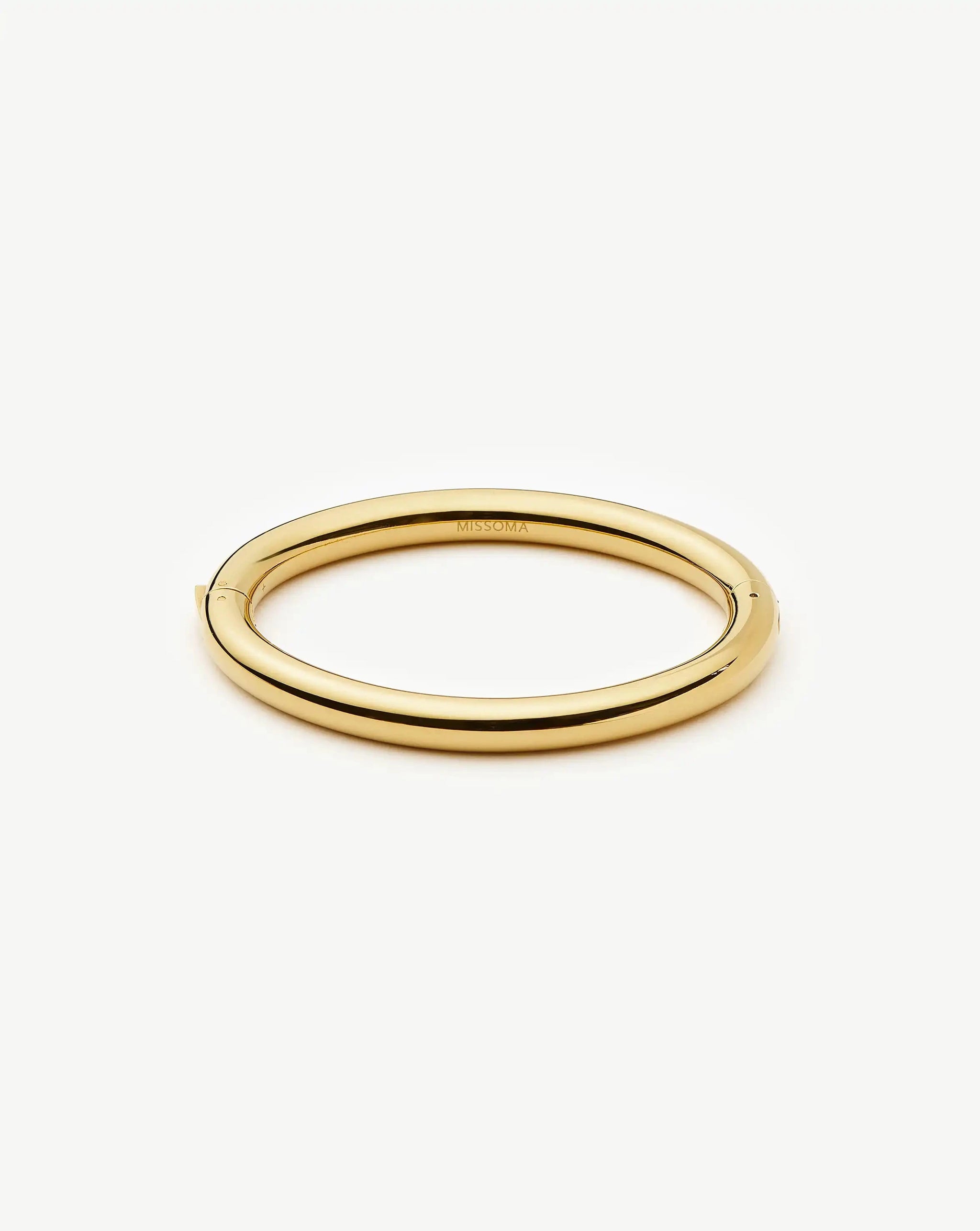 Chunky Round Hinged Bangle | 18k Gold Plated Bracelets Missoma 