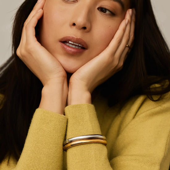 Chunky Round Hinged Bangle | 18k Gold Plated Bracelets Missoma 