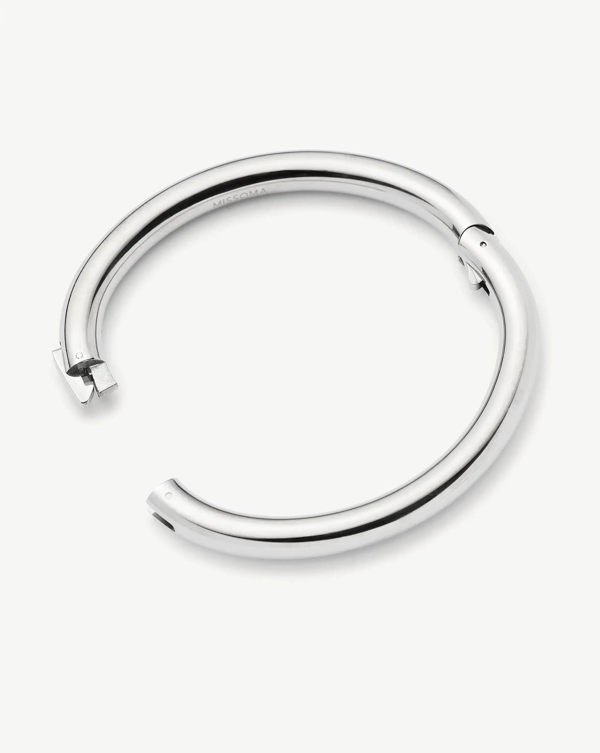 Chunky Round Hinged Bangle | Platinum Plated Bracelets Missoma 