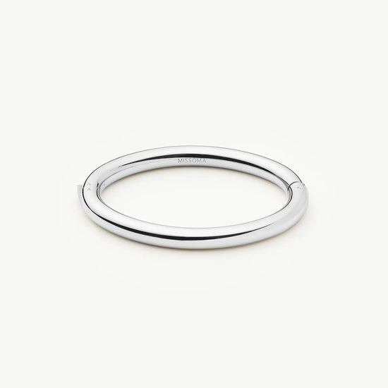 Chunky Round Hinged Bangle | Platinum Plated Bracelets Missoma 