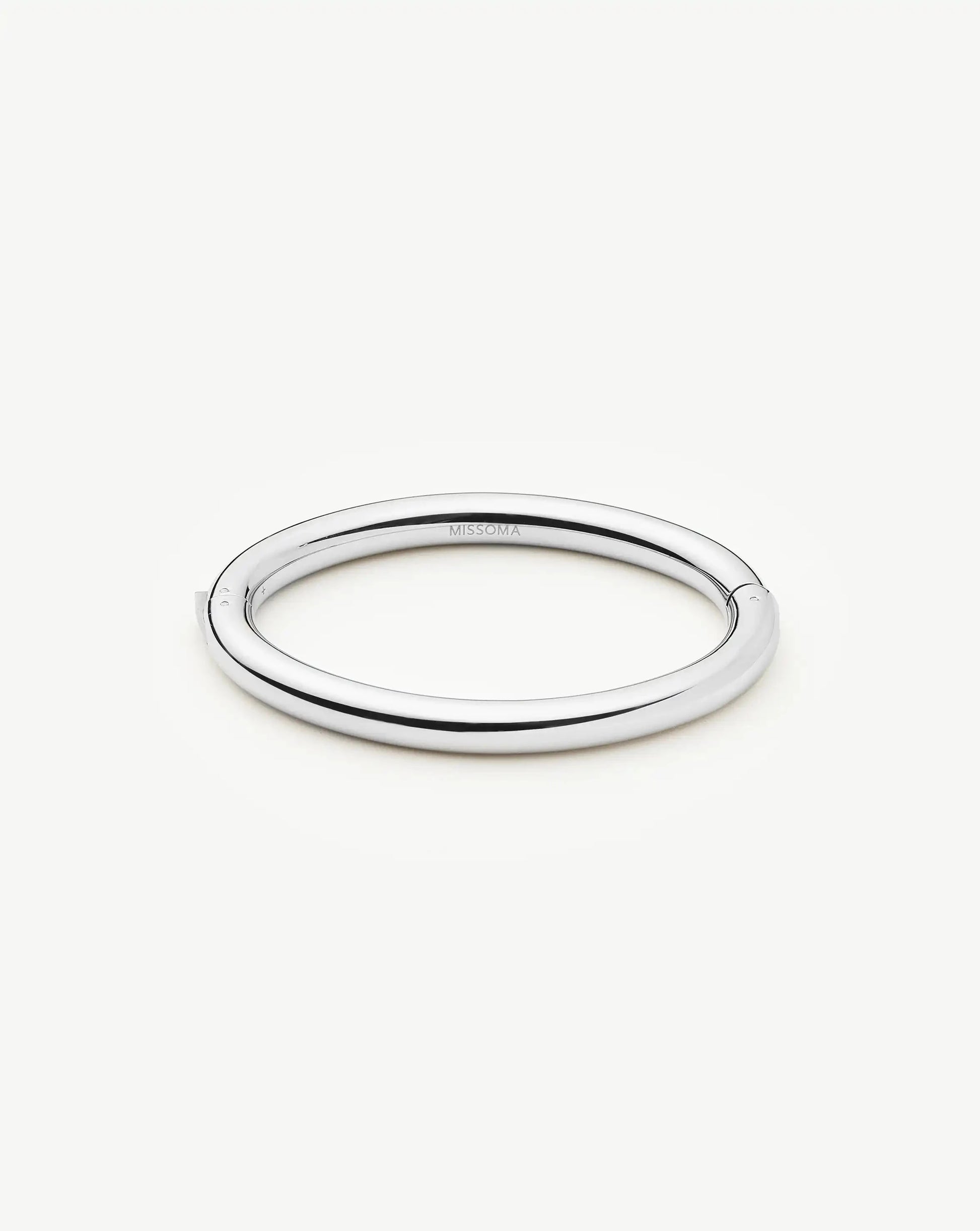 Chunky Round Hinged Bangle | Platinum Plated Bracelets Missoma 