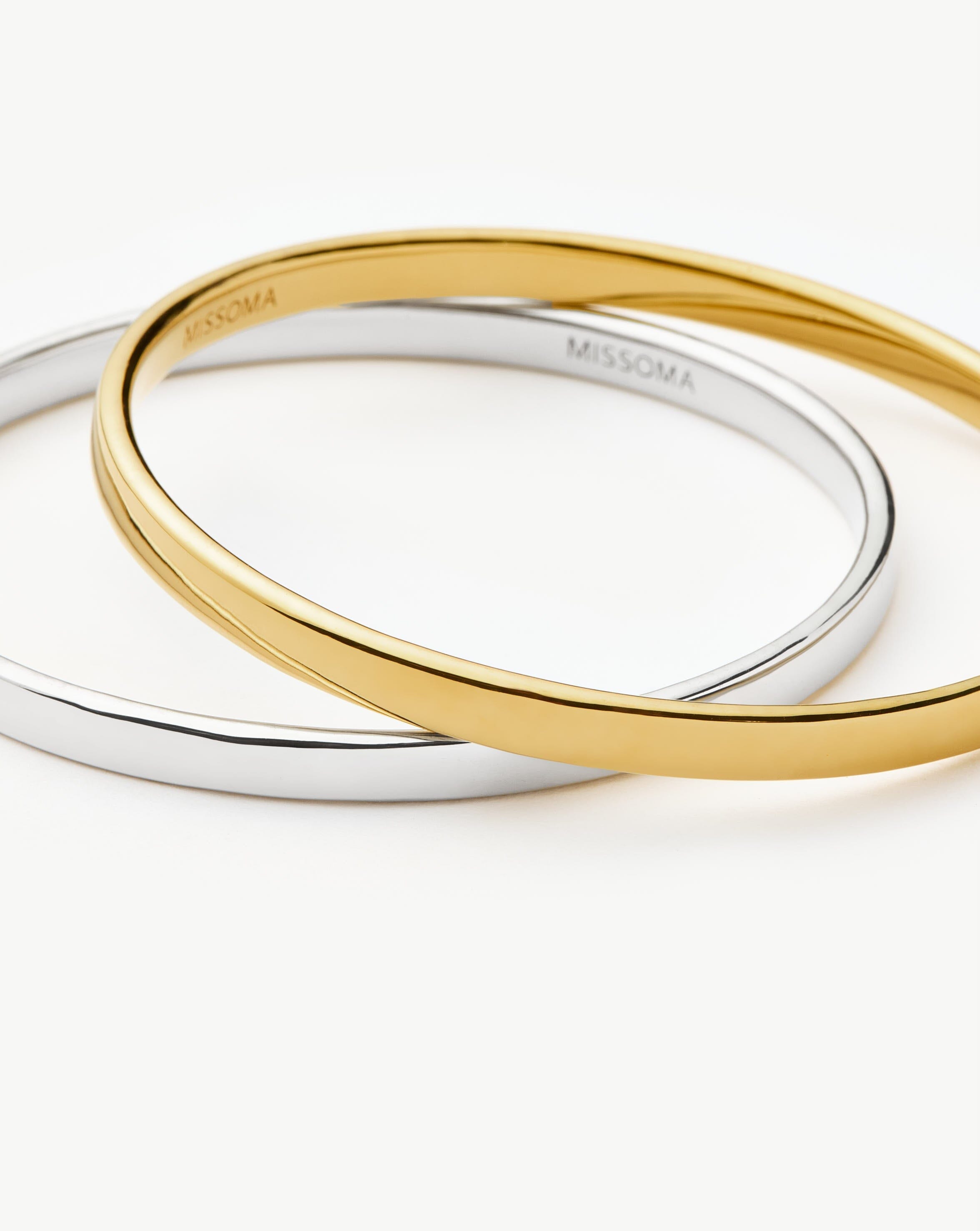 Classic Bangle Bracelet Set | Mixed Metal Bracelets Missoma 