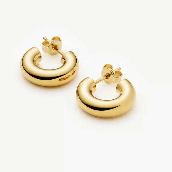 Classic Chubby Small Hoop Earrings | 18k Gold Plated Earrings Missoma 