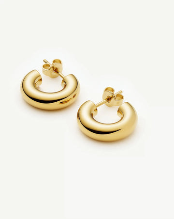 Classic Chubby Small Hoop Earrings | 18k Gold Plated Earrings Missoma 