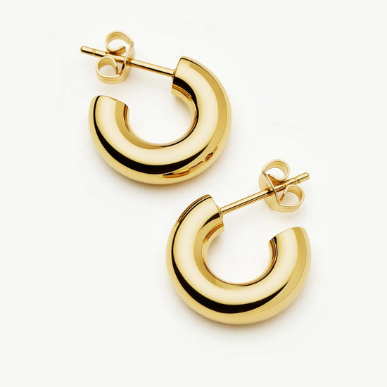 Classic Chubby Small Hoop Earrings | 18k Gold Plated Earrings Missoma 