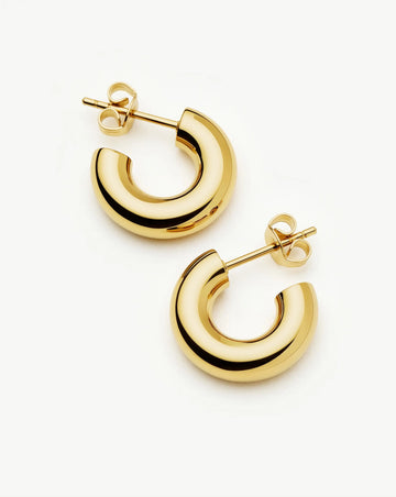 Classic Chubby Small Hoop Earrings | 18k Gold Plated Earrings Missoma 