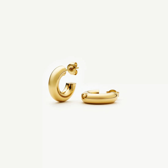 Classic Chubby Small Hoop Earrings | 18k Gold Plated Earrings Missoma 