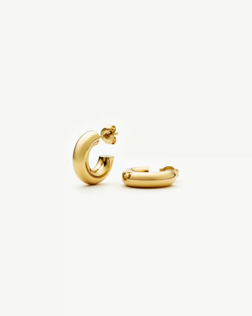 Classic Chubby Small Hoop Earrings | 18k Gold Plated Earrings Missoma 