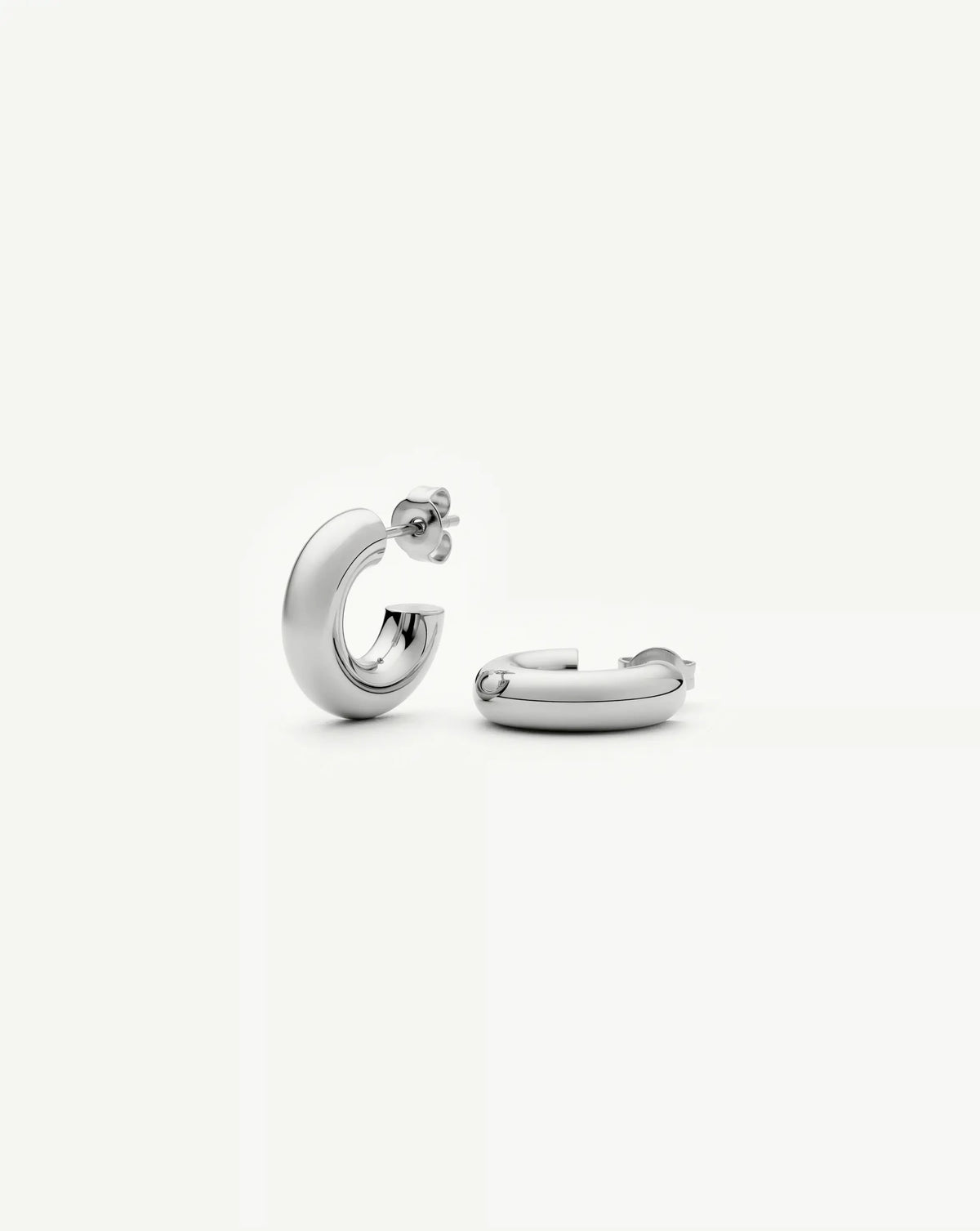 Classic Chubby Small Hoop Earrings | Platinum Plated Earrings Missoma 