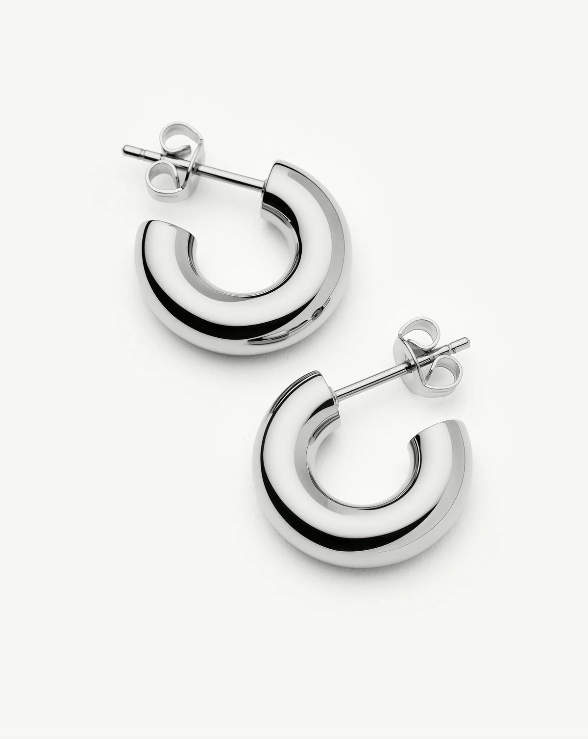 Classic Chubby Small Hoop Earrings | Platinum Plated Earrings Missoma 