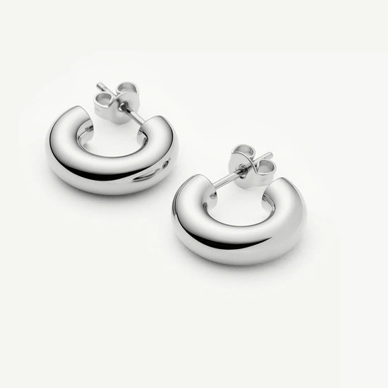 Classic Chubby Small Hoop Earrings | Platinum Plated Earrings Missoma 