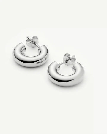 Classic Chubby Small Hoop Earrings | Platinum Plated Earrings Missoma 