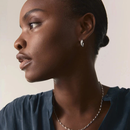 Classic Chubby Small Hoop Earrings | Platinum Plated Earrings Missoma 