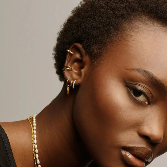 Classic Double Huggies | 18k Gold Vermeil/Cubic Zirconia Earrings Missoma 