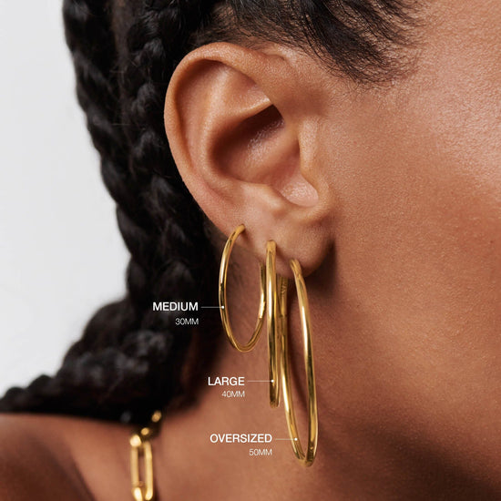 Classic Medium Hoop Earrings | 18ct Gold Plated Vermeil Earrings Missoma 