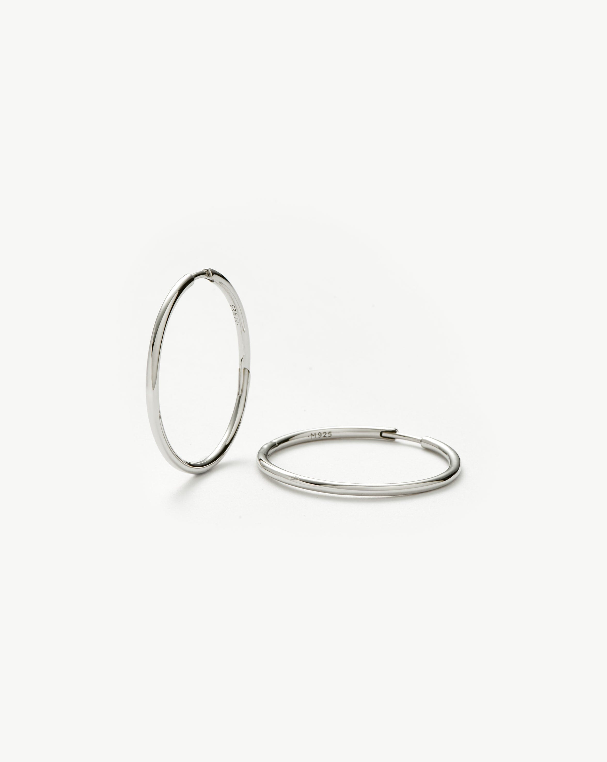 Classic Medium Hoop Earrings | Rhodium Plated on Recycled Sterling Silver Earrings Missoma 