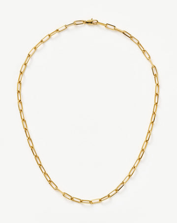 Classic Mini Short Paperclip Chain Necklace | 18k Gold Plated Necklaces Missoma 