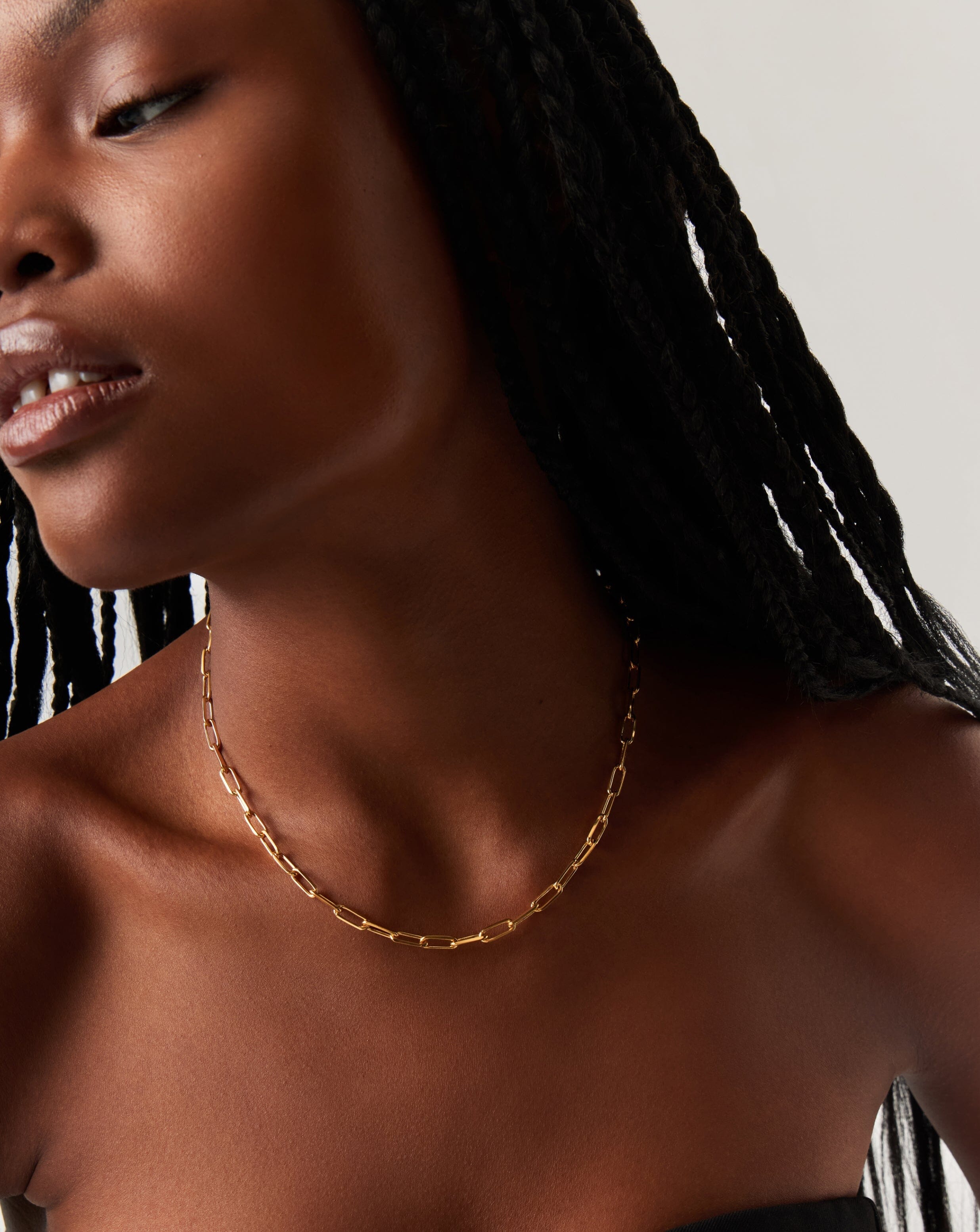 Classic Mini Short Paperclip Chain Necklace | 18k Gold Plated Necklaces Missoma 