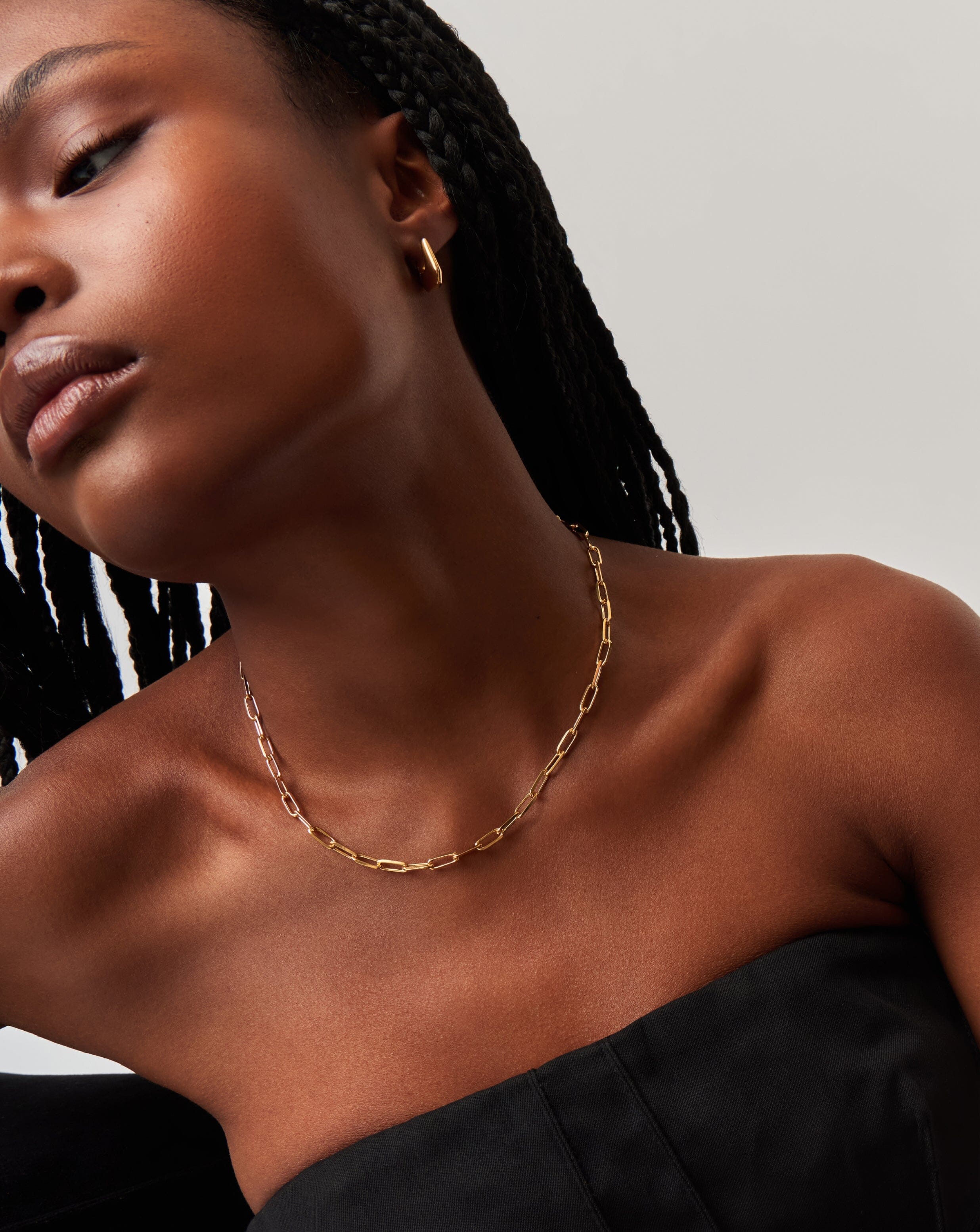 Classic Mini Short Paperclip Chain Necklace | 18k Gold Plated Necklaces Missoma 