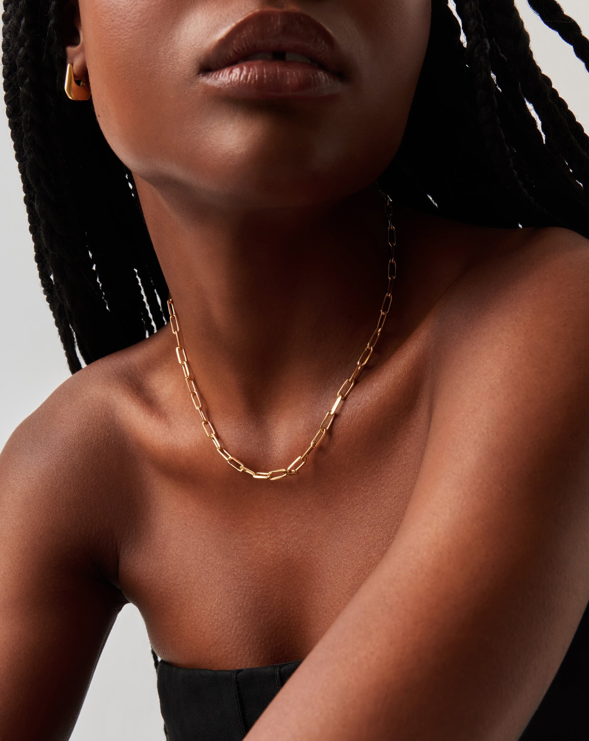 Classic Mini Short Paperclip Chain Necklace | 18k Gold Plated Necklaces Missoma 