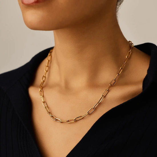 Classic Paperclip Chain Necklace | 18k Gold Plated Necklaces Missoma 