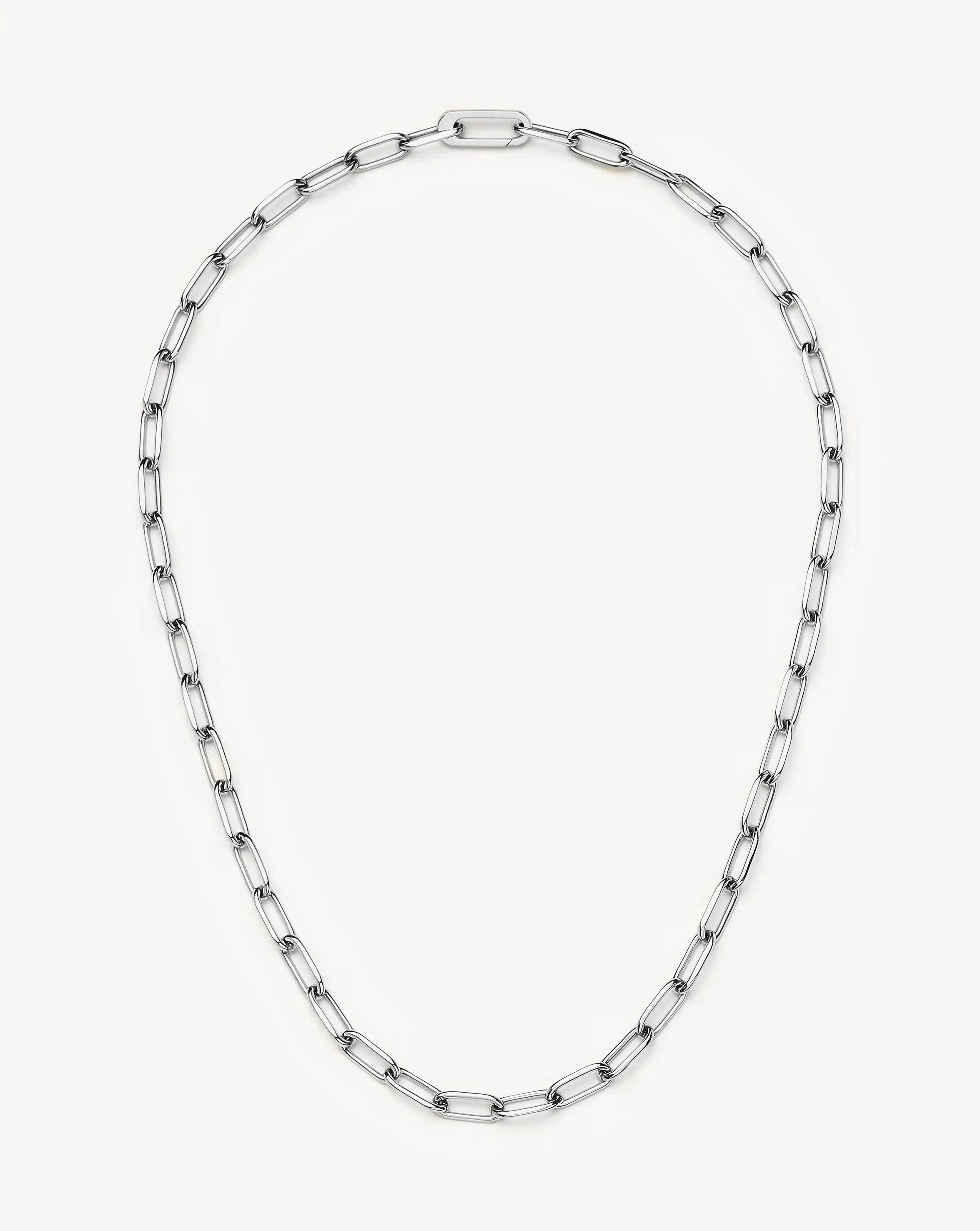 Classic Paperclip Chain Necklace | Platinum Plated Necklaces Missoma 