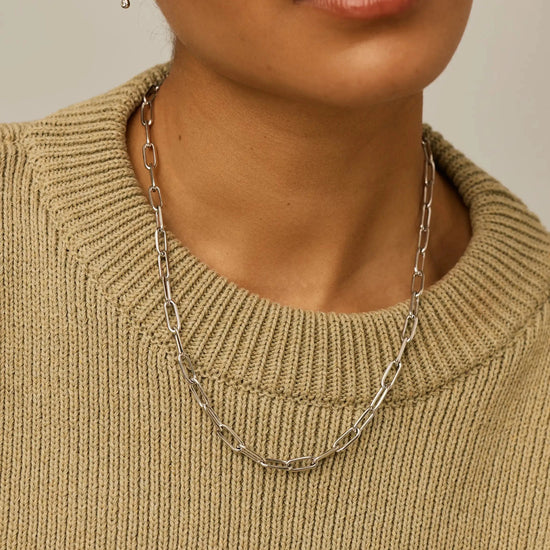 Classic Paperclip Chain Necklace | Platinum Plated Necklaces Missoma 