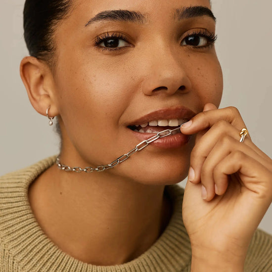 Classic Paperclip Chain Necklace | Platinum Plated Necklaces Missoma 