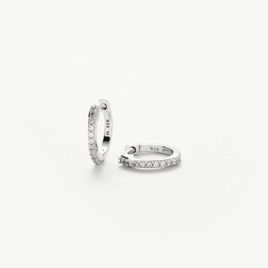 Classic Pave Huggies | Sterling Silver/Cubic Zirconia Earrings Missoma 