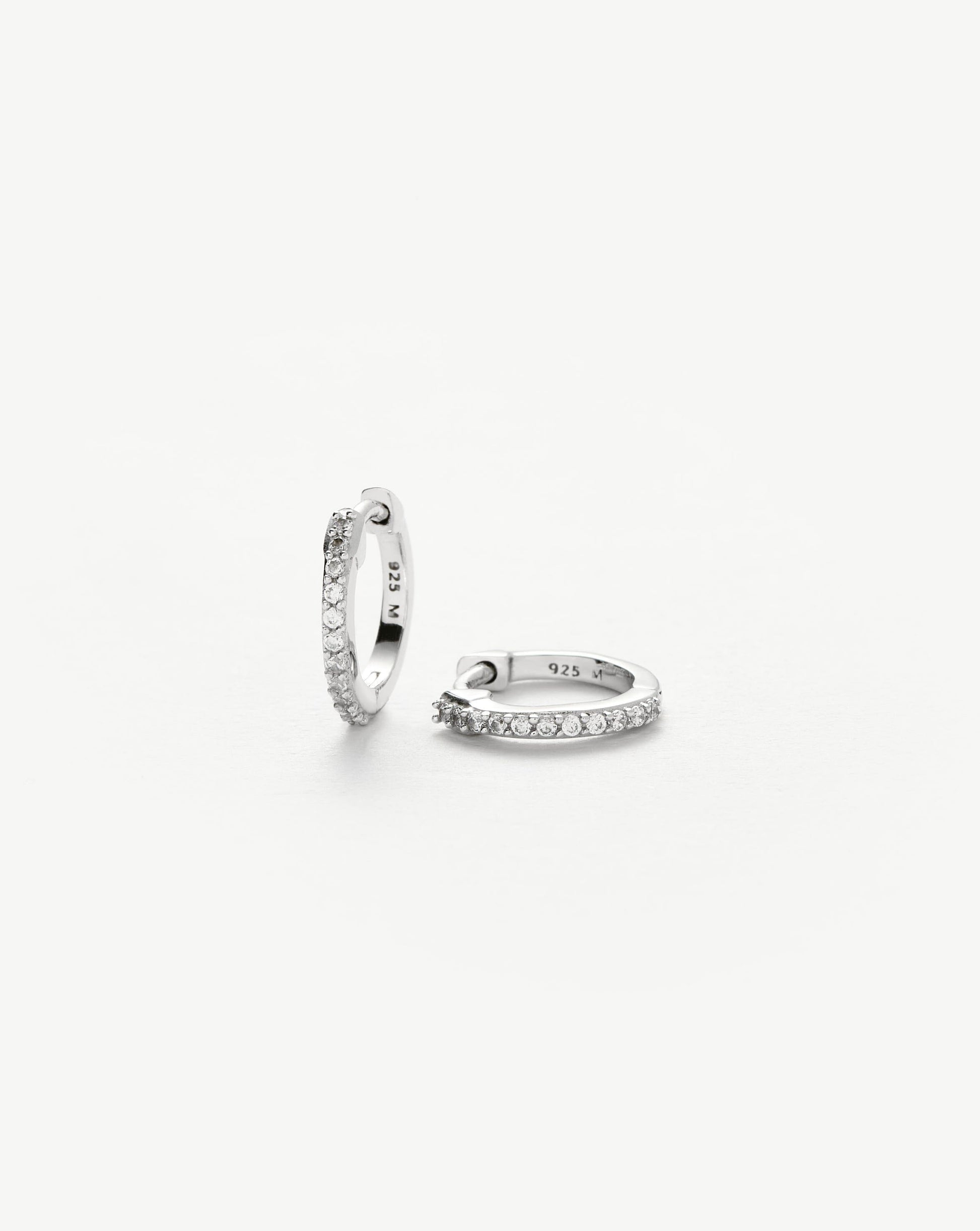 Classic Pave Huggies | Sterling Silver/Cubic Zirconia Earrings Missoma 