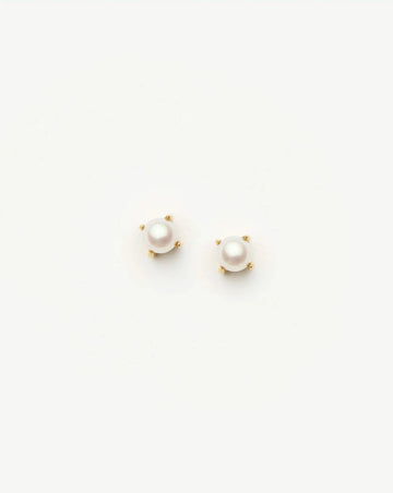 Classic Pearl Stud Earrings | 18k Gold Vermeil/Pearl Earrings Missoma 
