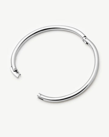 Classic Round Hinged Bangle | Platinum Plated Bracelets Missoma 