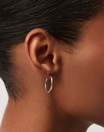 Classic Small Hoop Earrings | Rhodium Plated on Recycled Sterling Silver Earrings Missoma 