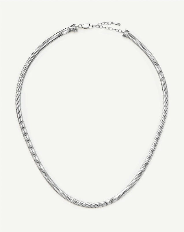 Classic Snake Chain Necklace | Silver Plated