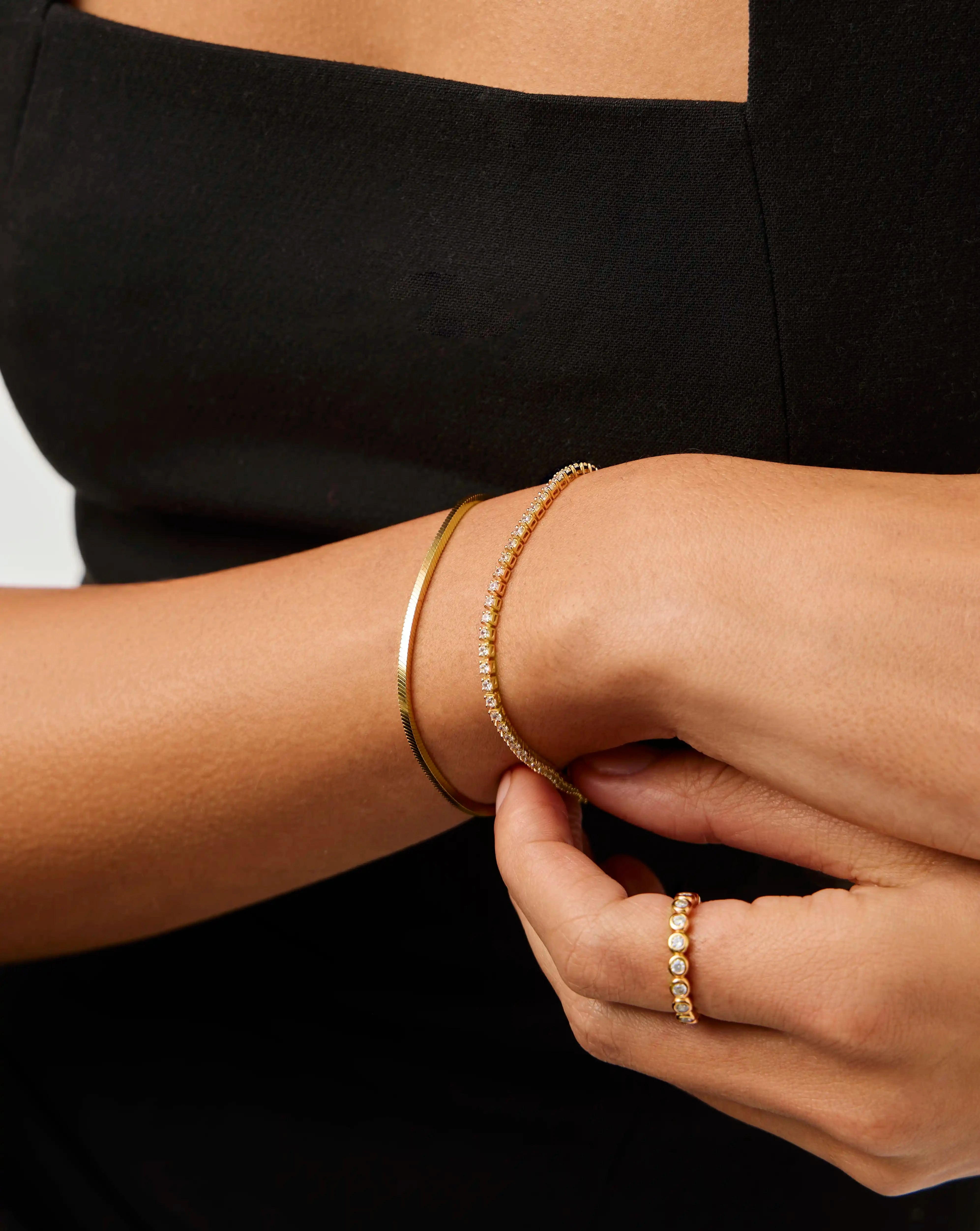 Classic Tennis & Snake Chain Bracelet Set | 18k Gold Vermeil Layering Sets Missoma 