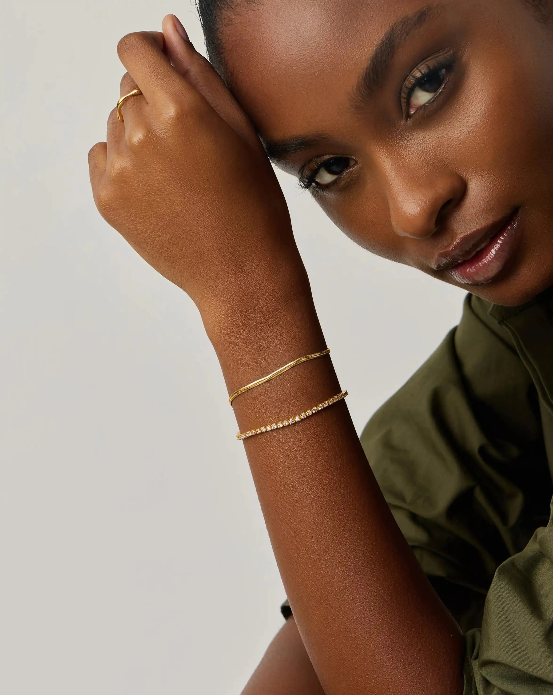 Classic Tennis & Snake Chain Bracelet Set | 18k Gold Vermeil/18k Gold Plated Bracelets Missoma 