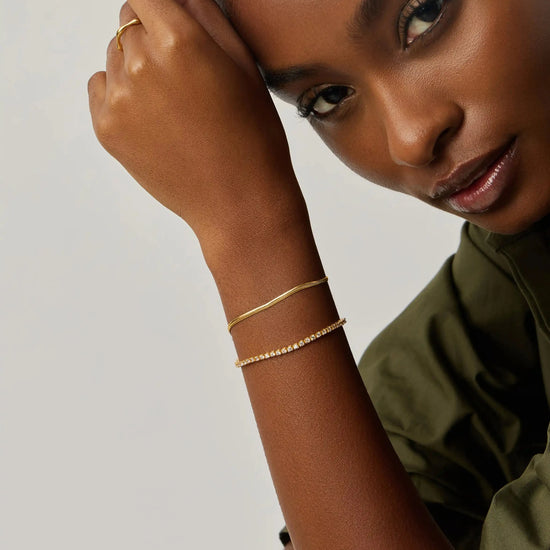 Classic Tennis & Snake Chain Bracelet Set | 18k Gold Vermeil/18k Gold Plated Bracelets Missoma 
