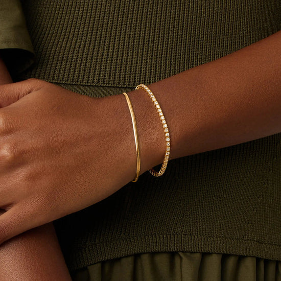 Classic Tennis & Snake Chain Bracelet Set | 18k Gold Vermeil/18k Gold Plated Bracelets Missoma 