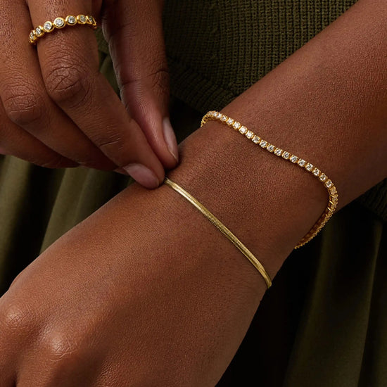 Classic Tennis & Snake Chain Bracelet Set | 18k Gold Vermeil/18k Gold Plated Bracelets Missoma 