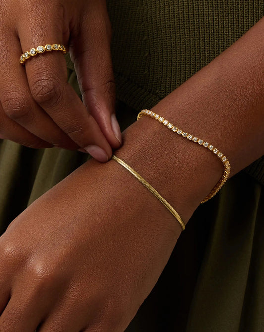 Classic Tennis & Snake Chain Bracelet Set | 18k Gold Vermeil/18k Gold Plated Bracelets Missoma 
