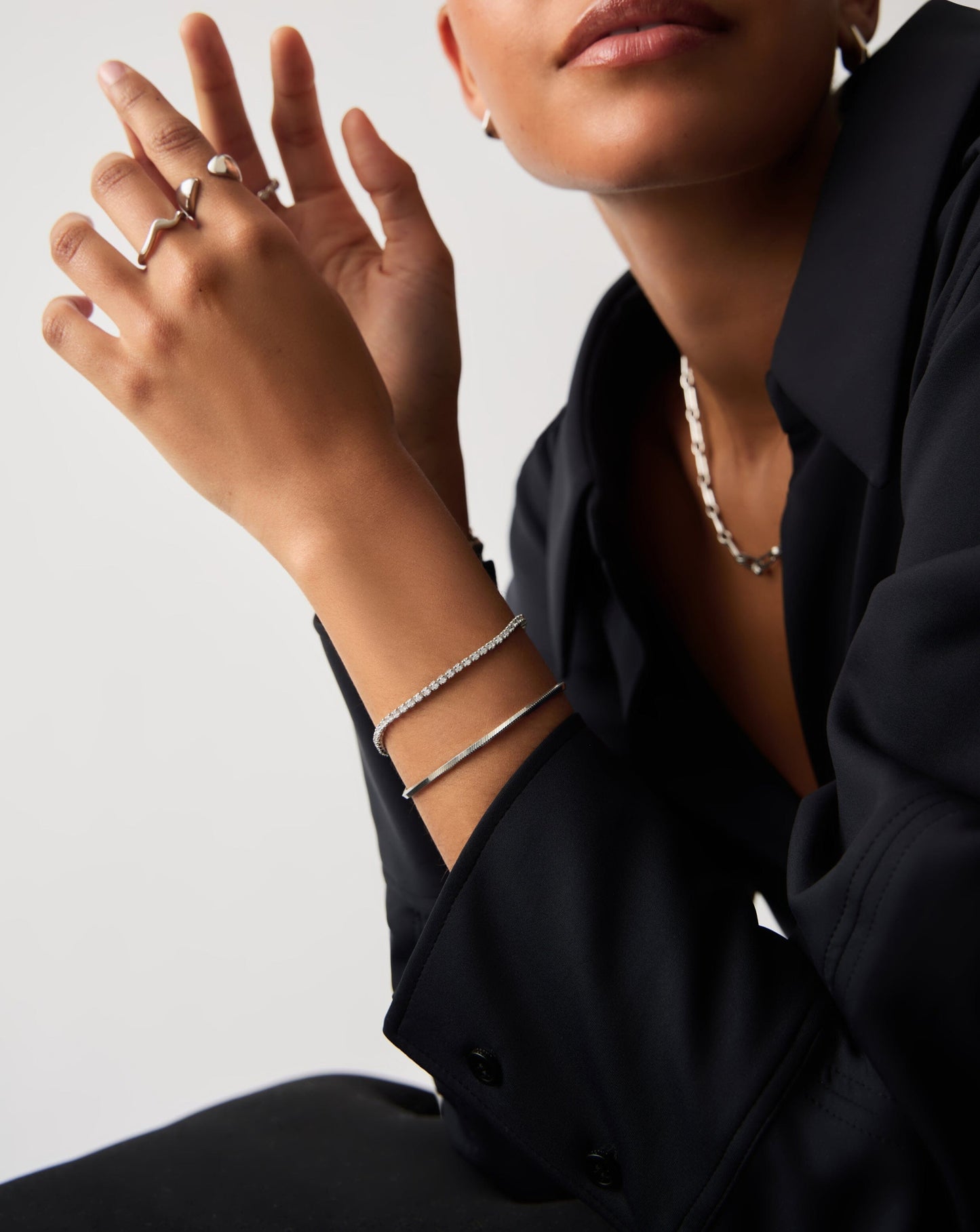 Classic Tennis & Snake Chain Bracelet Set | Sterling Silver Bracelets Missoma 